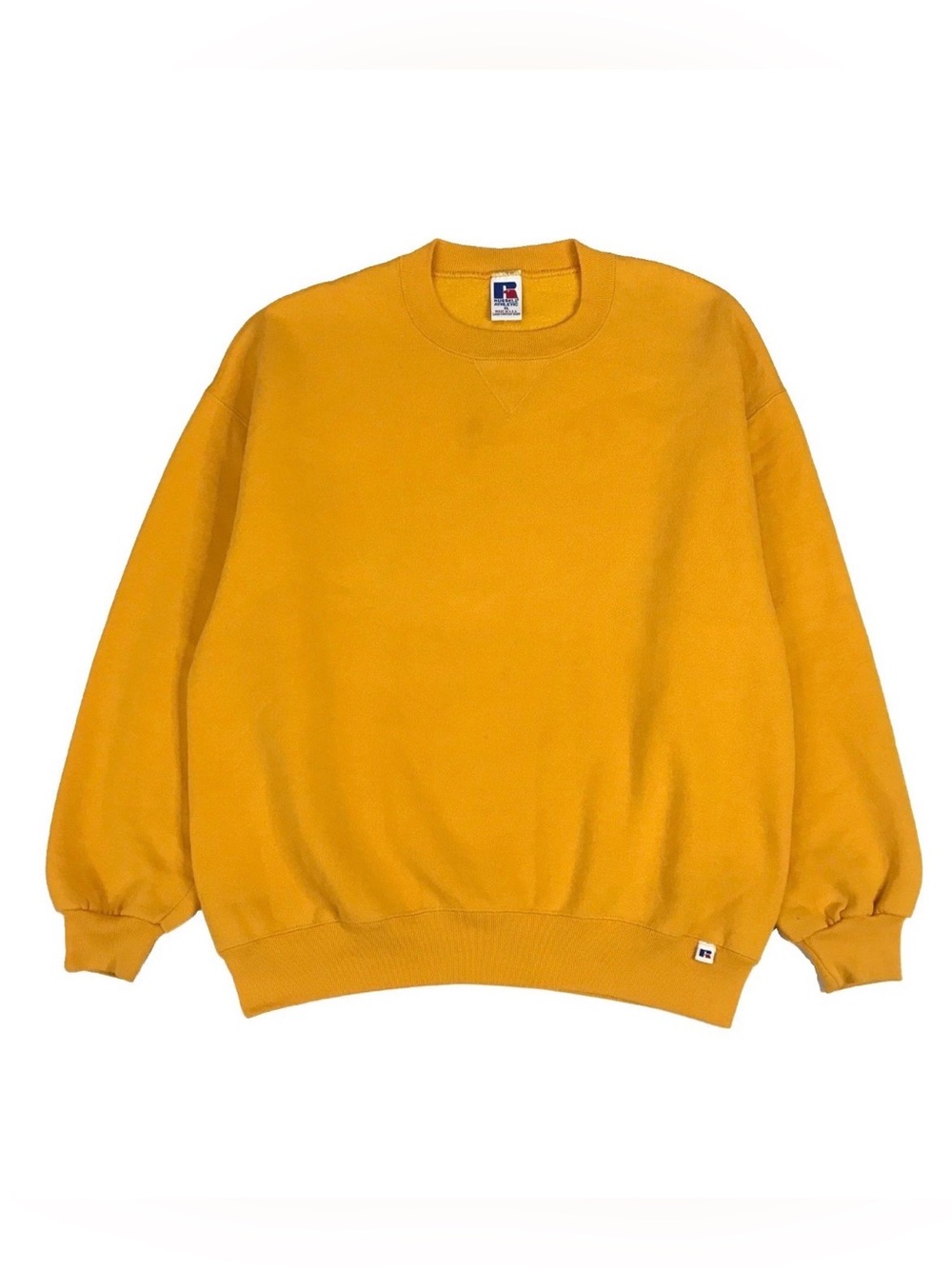 Vintage Russell Athletic Sweatshirt Mens XL Yellow Pullover Crewneck Made In USA